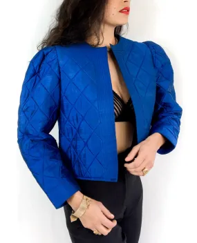 80s vintage quilted evening jacket, no closure