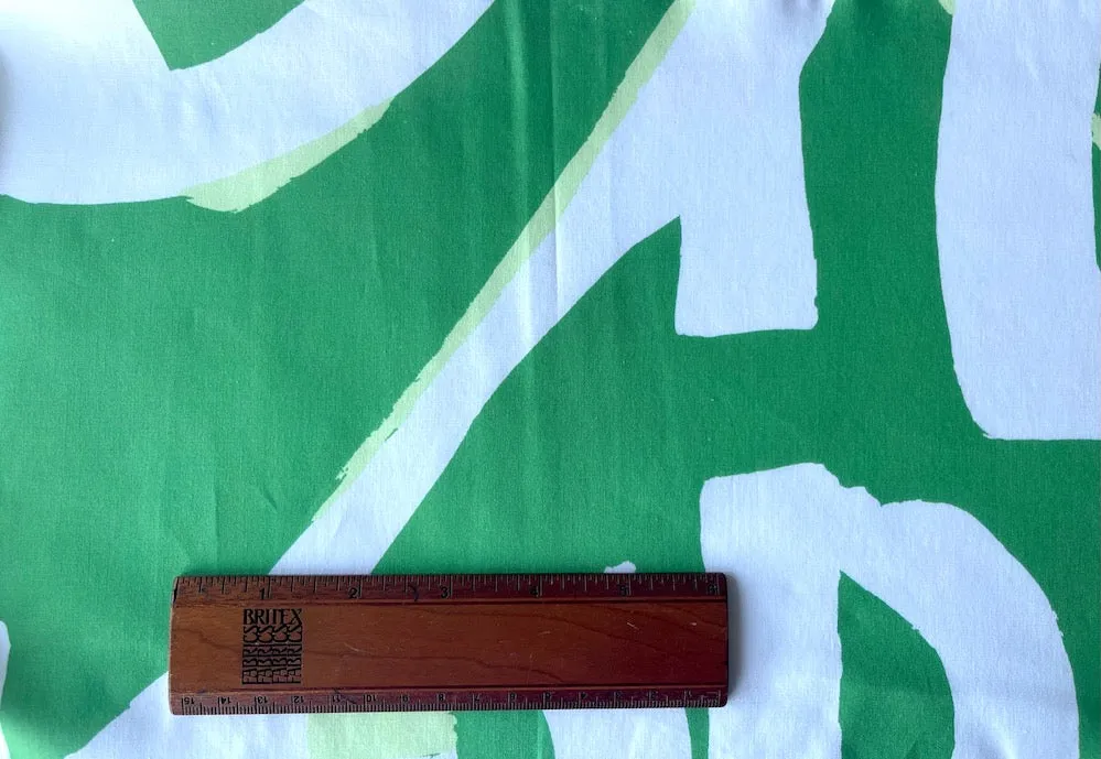 Abstract Tropical Lawn Green, Cloud White & Tender Bud Green Organic Cotton Lawn (Made in Italy)