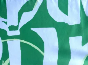 Abstract Tropical Lawn Green, Cloud White & Tender Bud Green Organic Cotton Lawn (Made in Italy)