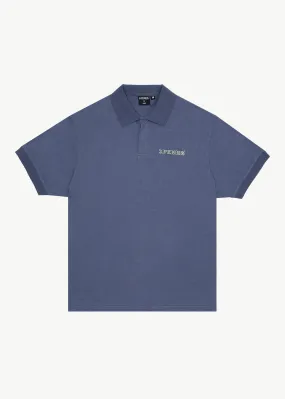 AFENDS Mens Byron Trip - Short Sleeve Polo Shirt - Marlin