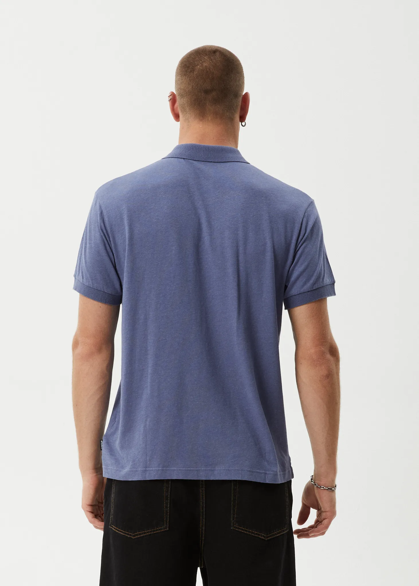 AFENDS Mens Byron Trip - Short Sleeve Polo Shirt - Marlin