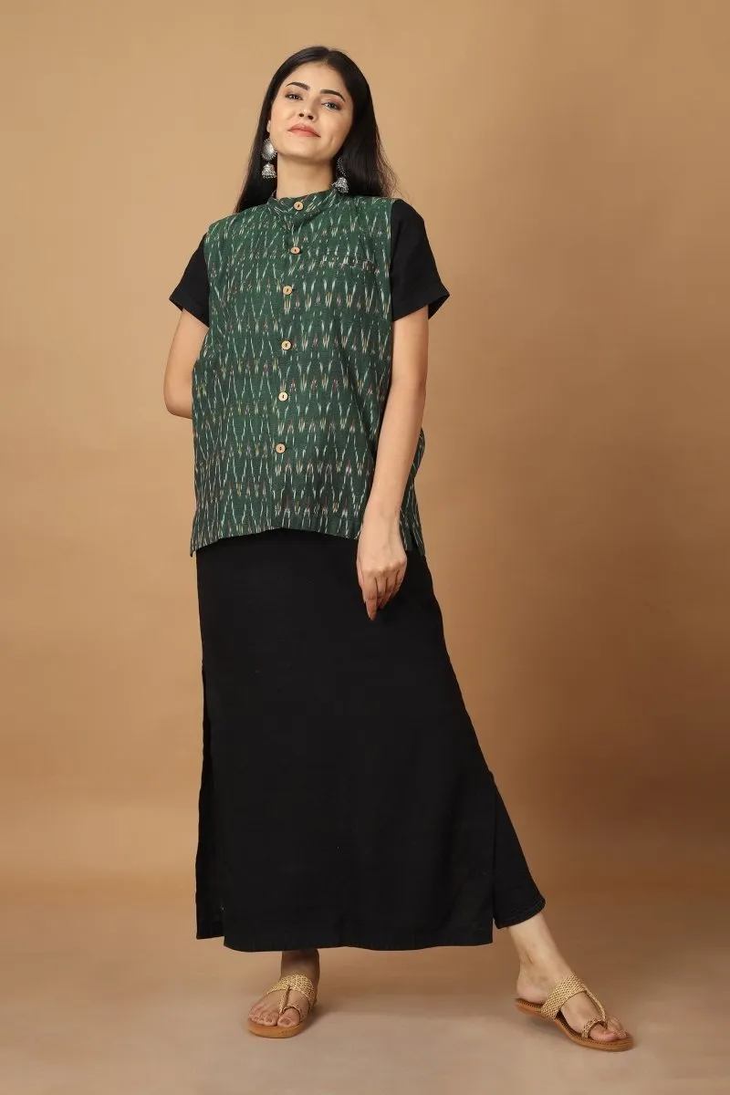 Bhor Ikat Womens Nehru Cotton Jacket