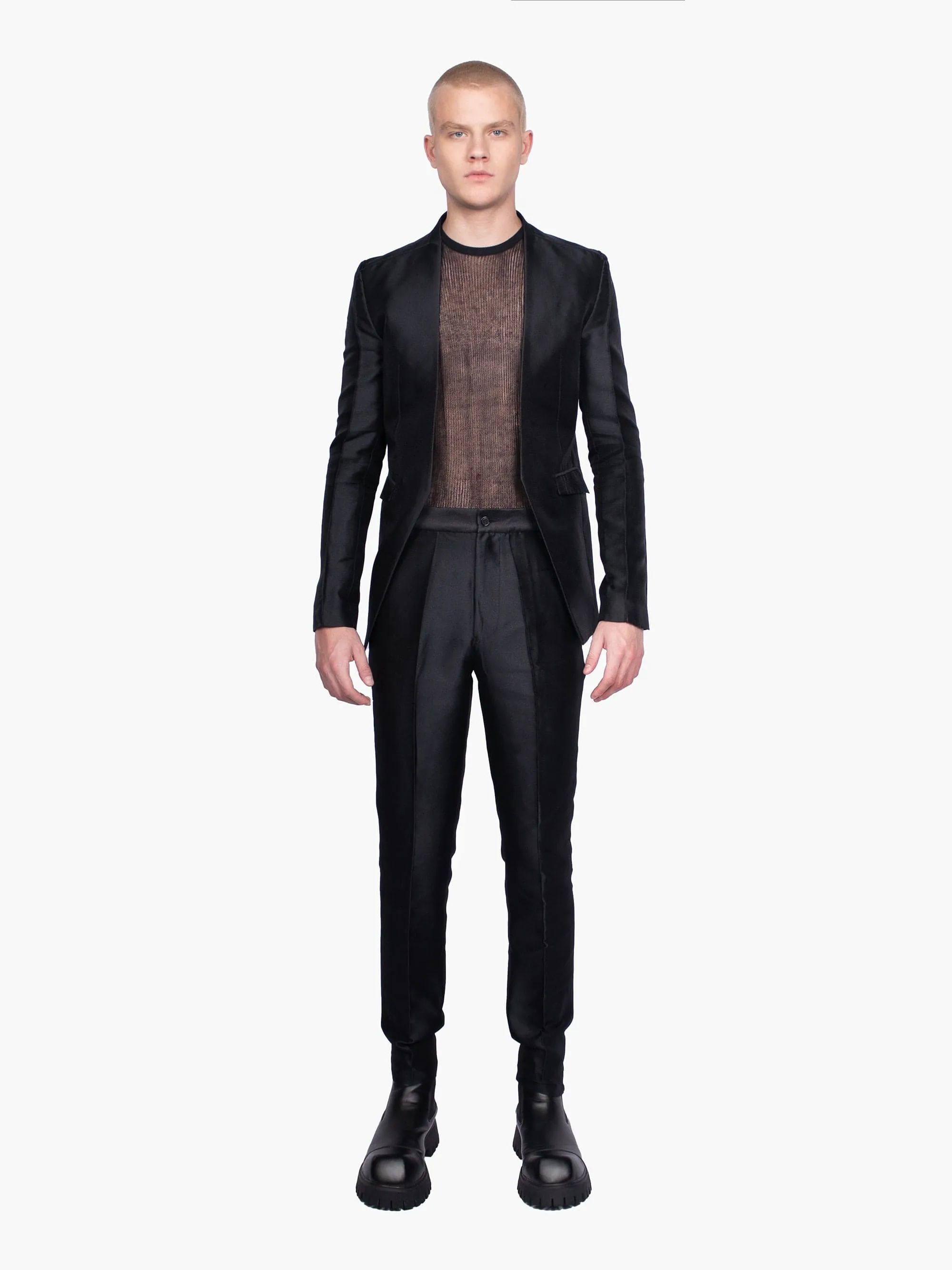 Black Lightweight Silk Blend Blazer