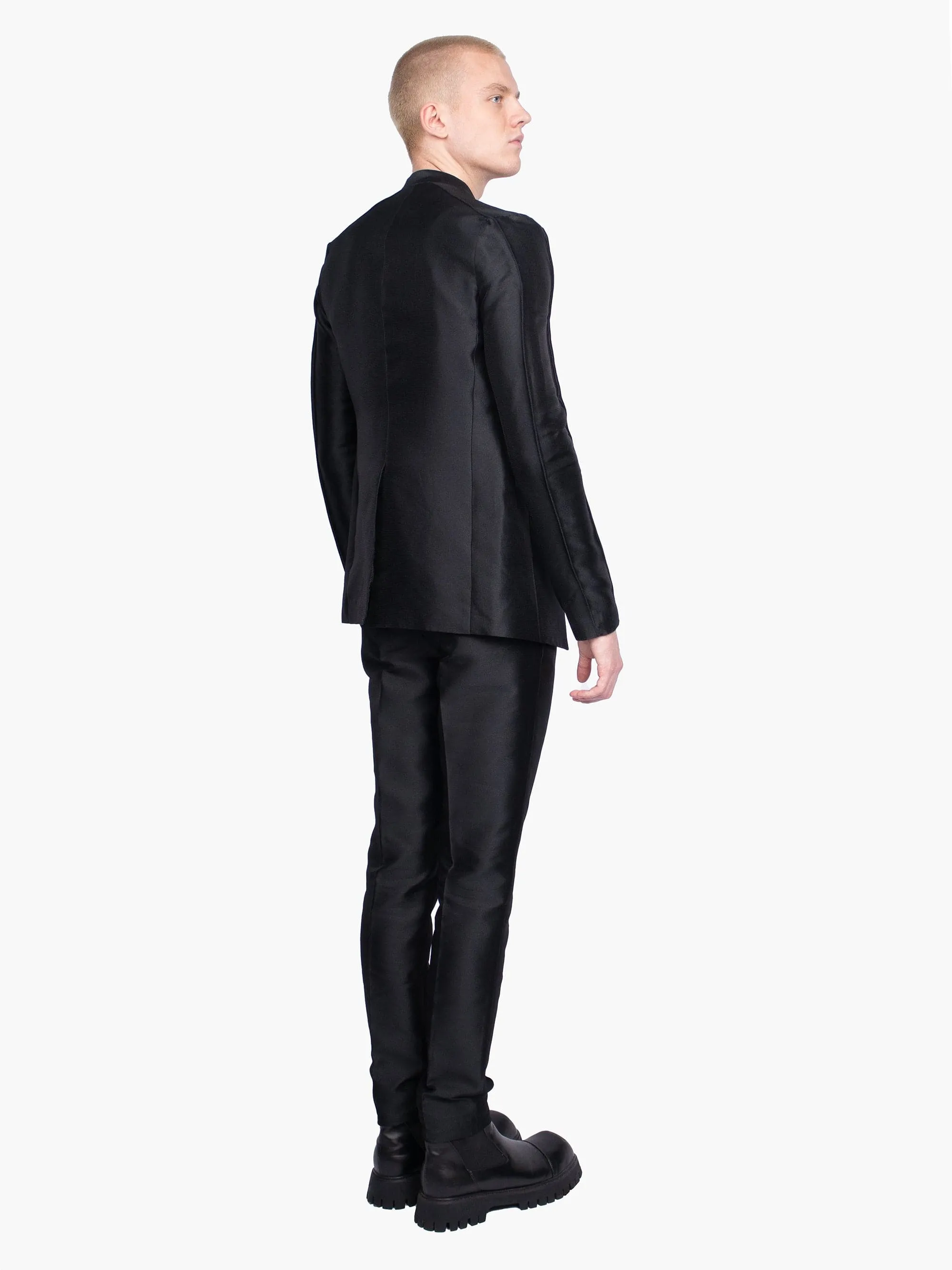 Black Lightweight Silk Blend Blazer