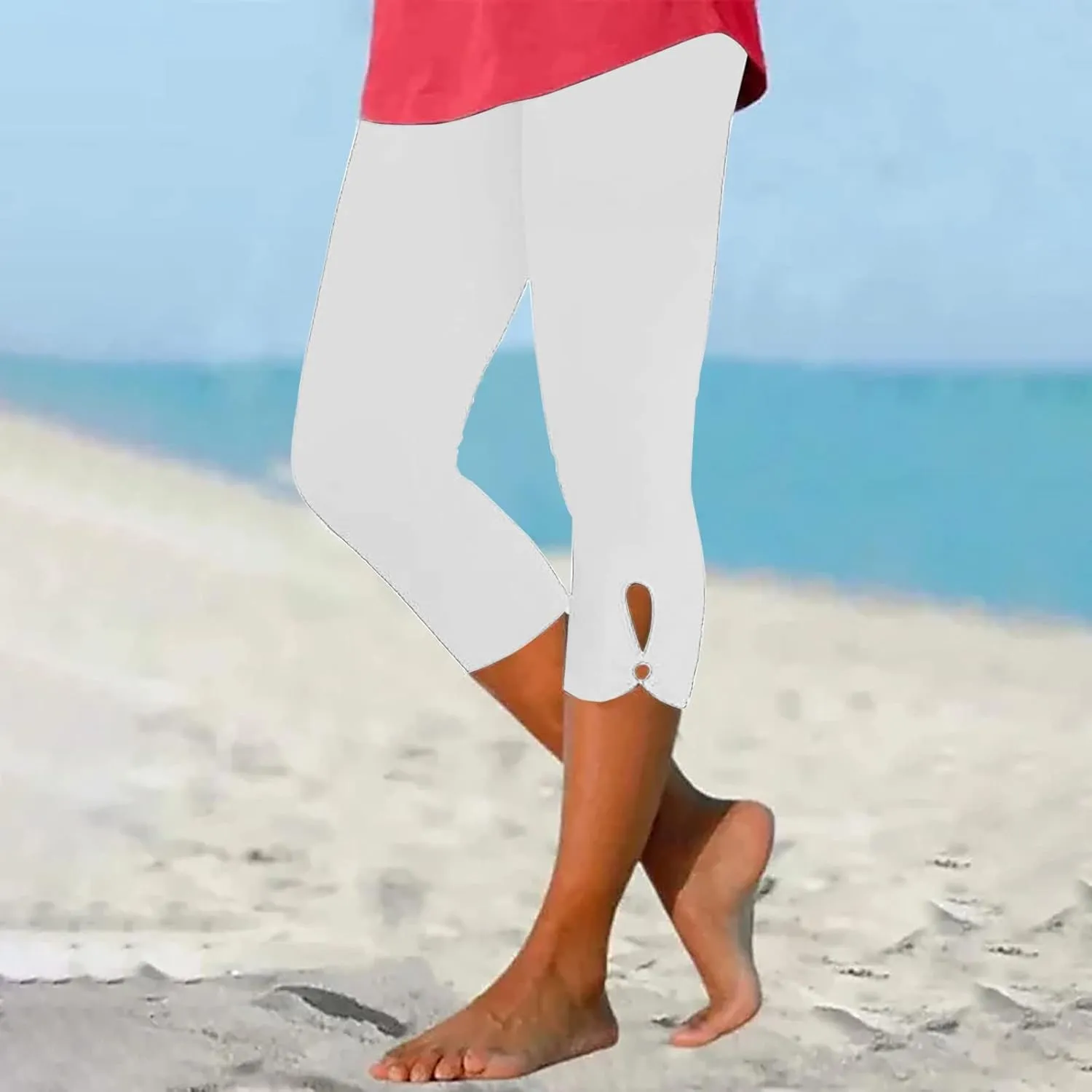 Capri Leggings for Women Cropped High Waist Yoga Pants Summer Dressy Capris Comfy Stretchy Workout Compression Pants