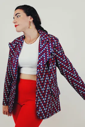 Chevron Print Lightweight Blazer