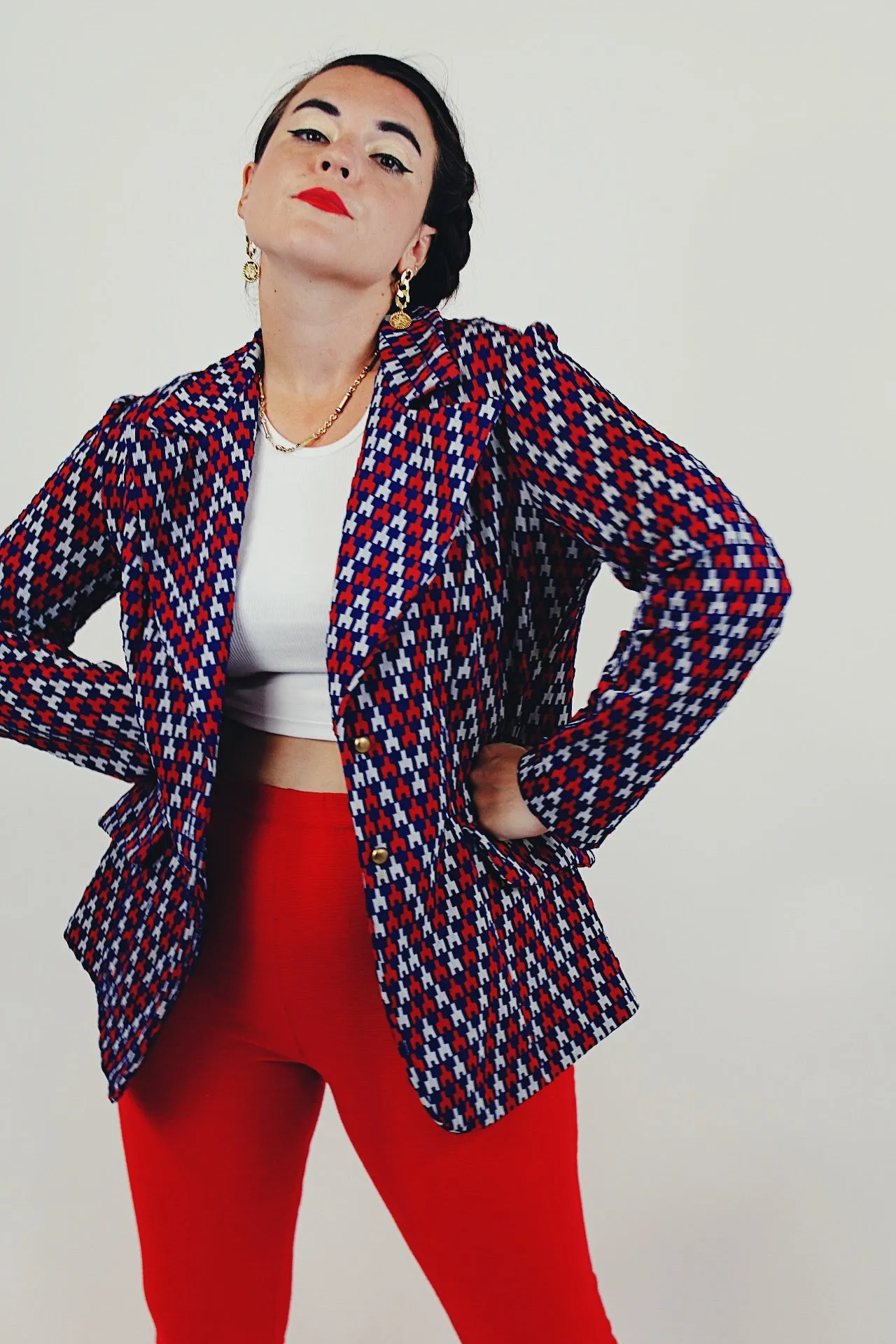 Chevron Print Lightweight Blazer