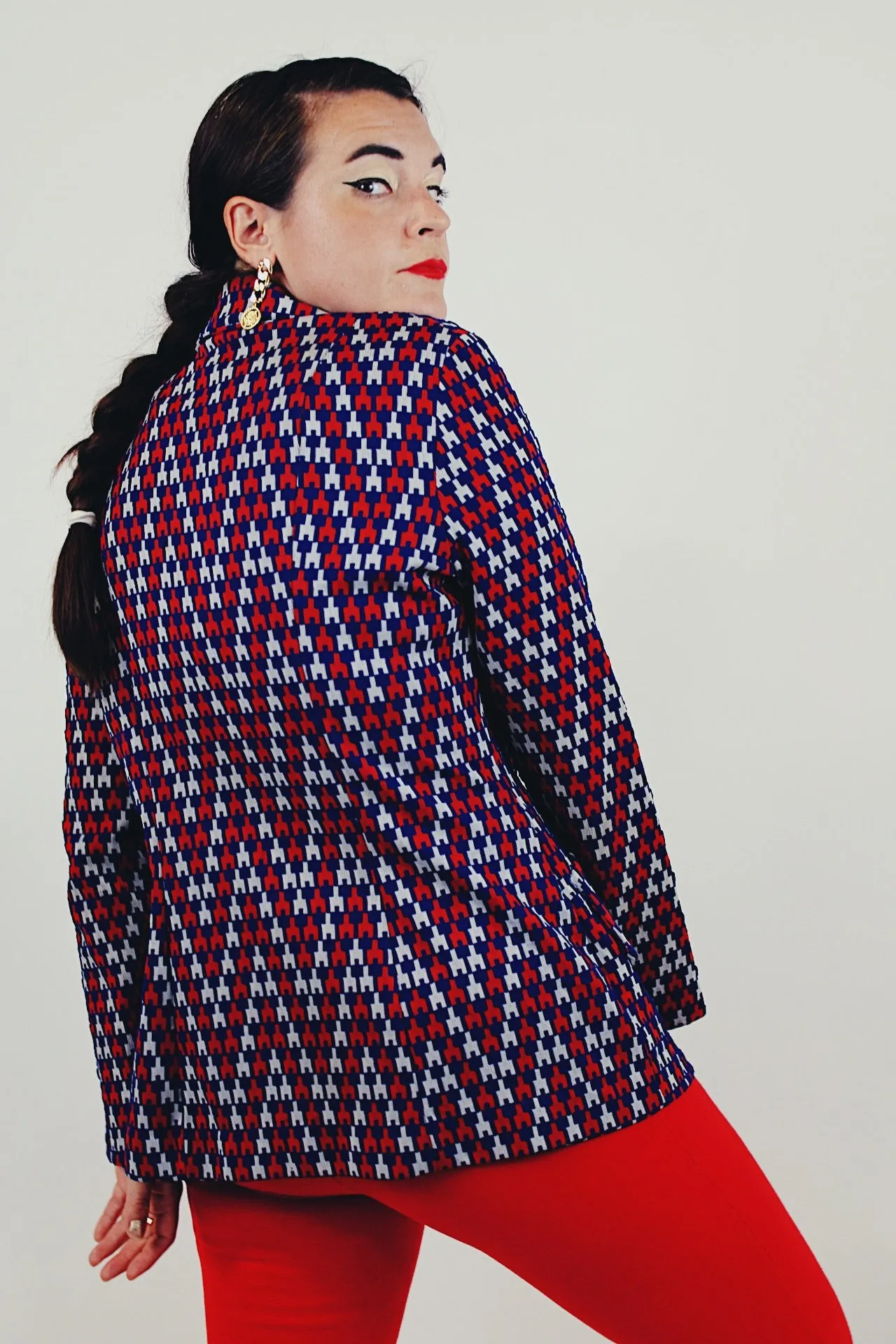 Chevron Print Lightweight Blazer