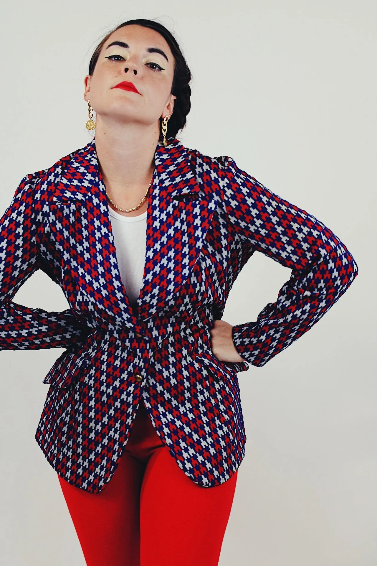 Chevron Print Lightweight Blazer