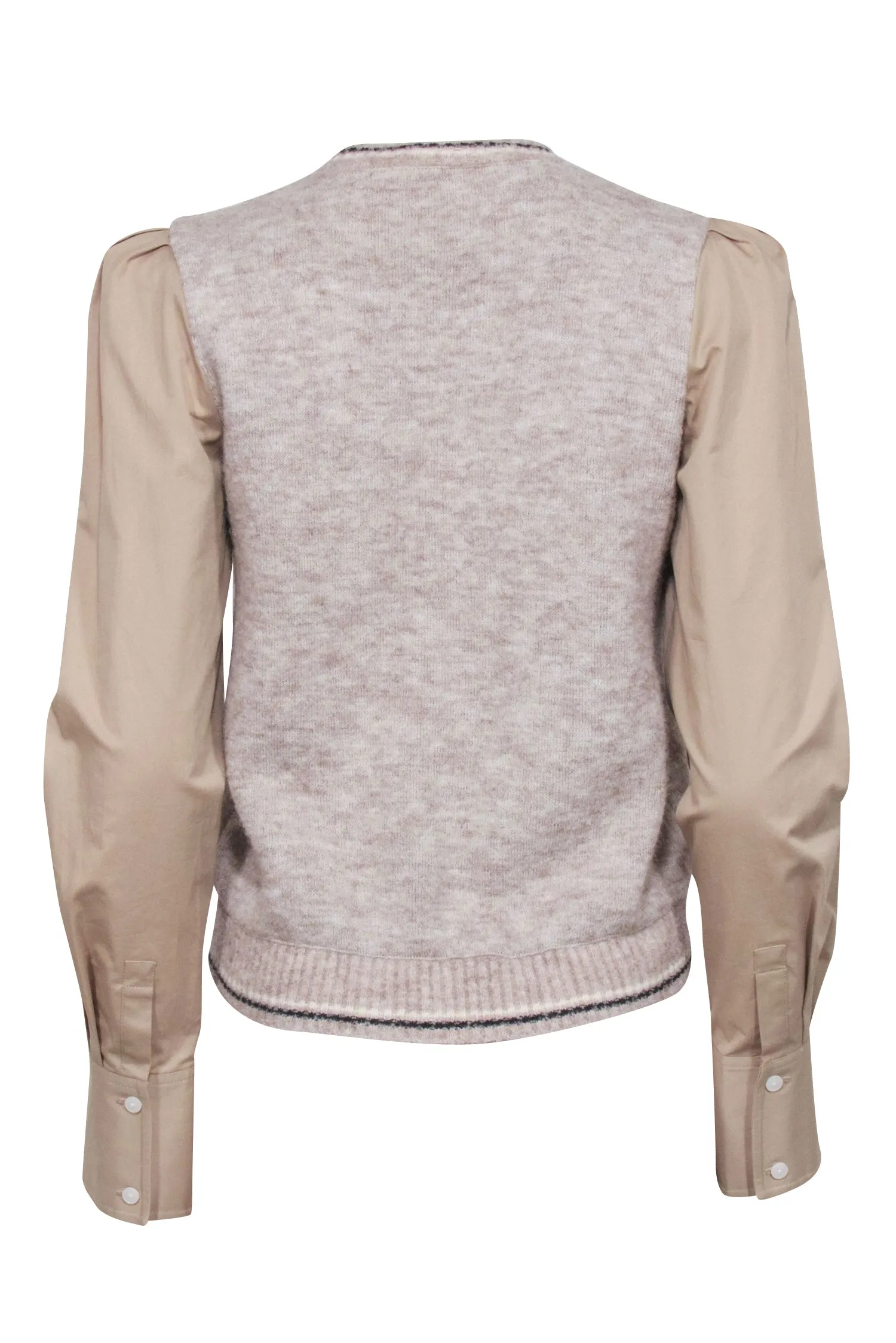 Derek Lam - Beige & Tan Mixed Media Sweater Sz XS