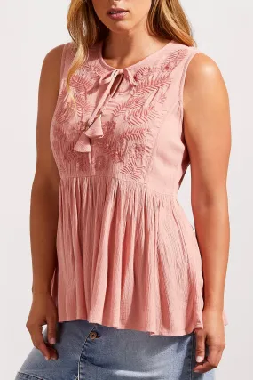 Embroidered Babydoll Blouse