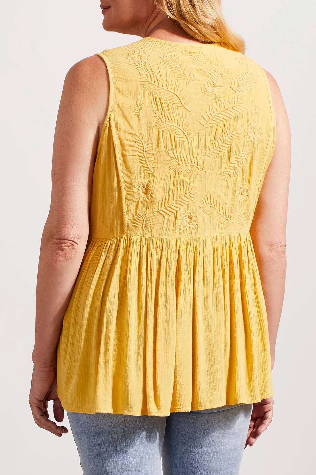 Embroidered Babydoll Blouse