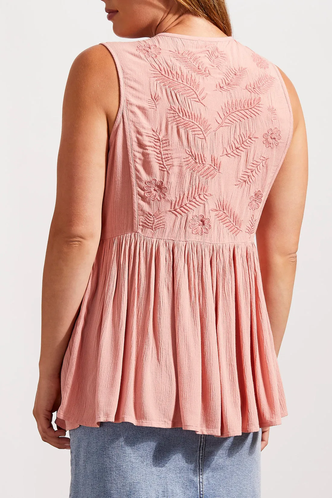 Embroidered Babydoll Blouse