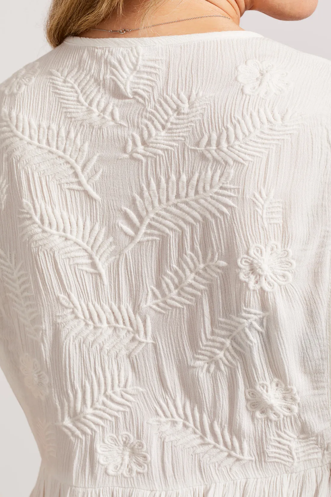 Embroidered Babydoll Blouse