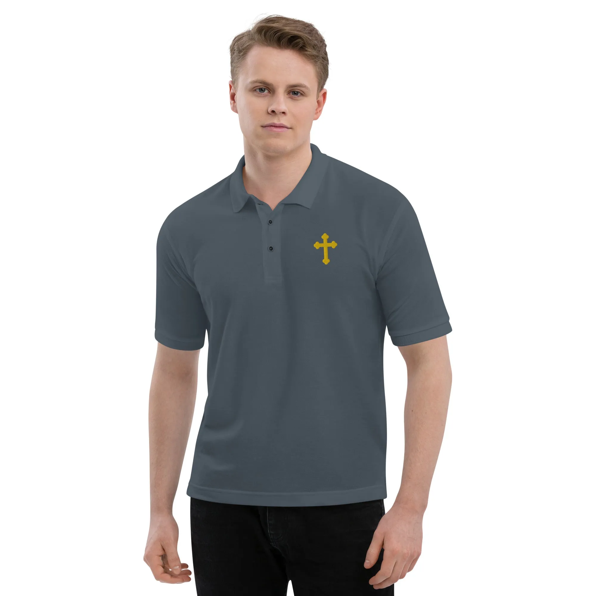 Embroidered Cross Premium Polo Shirt
