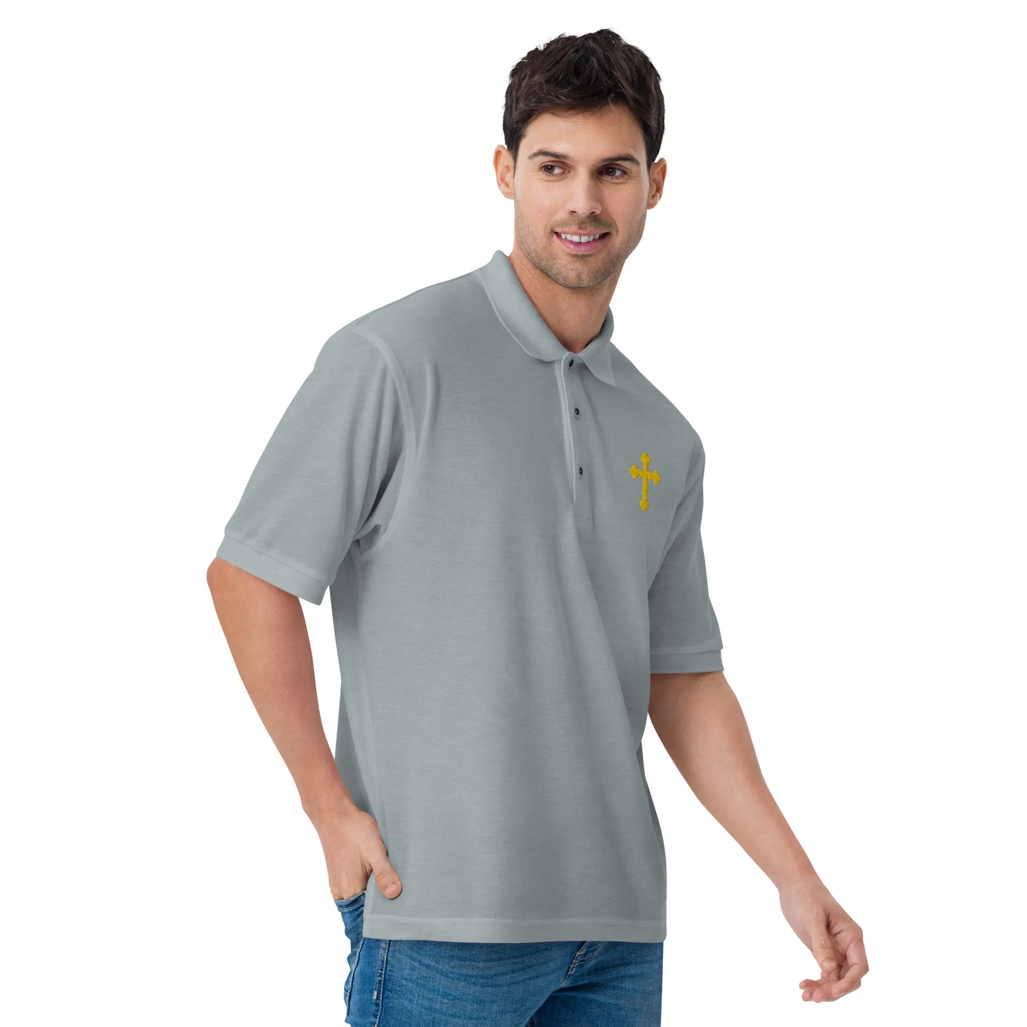 Embroidered Cross Premium Polo Shirt