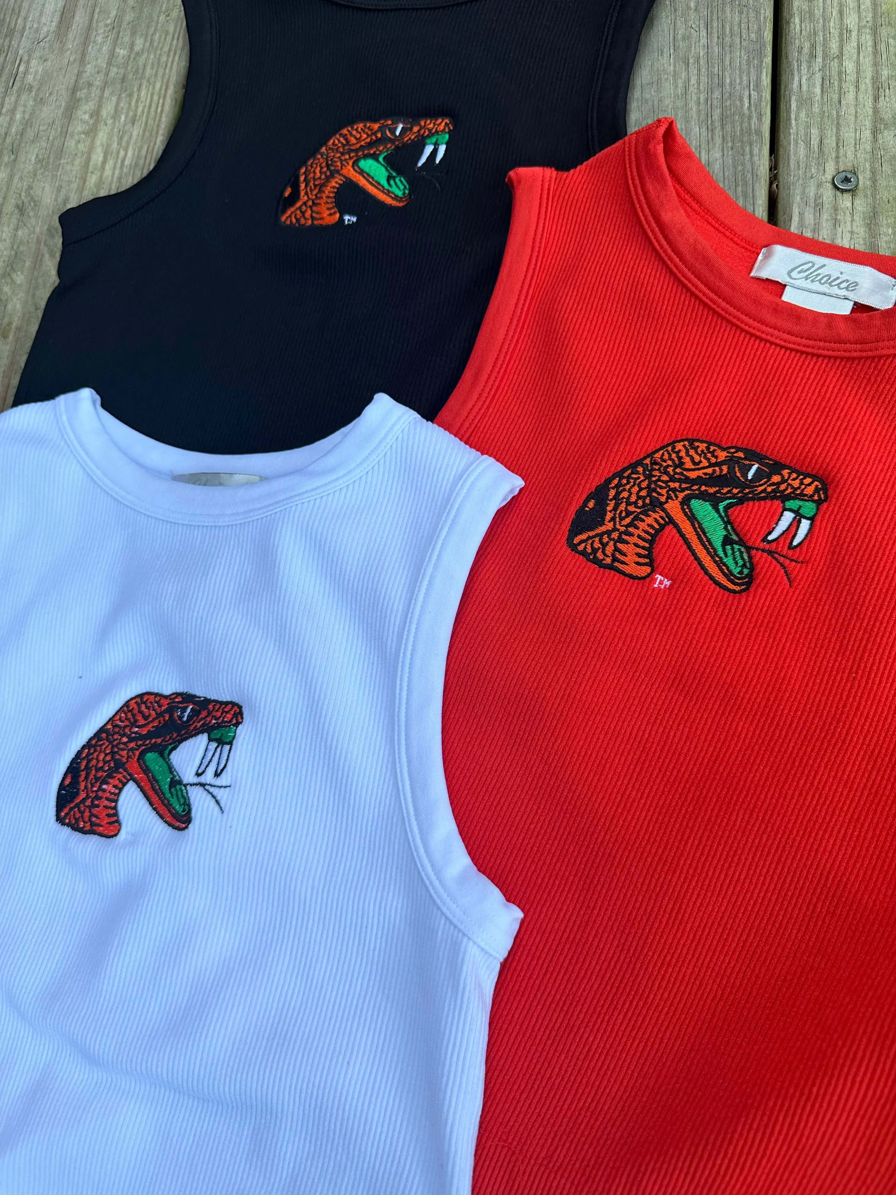 FAMU CG - High Neck Rattler Embroidered Crop Tank