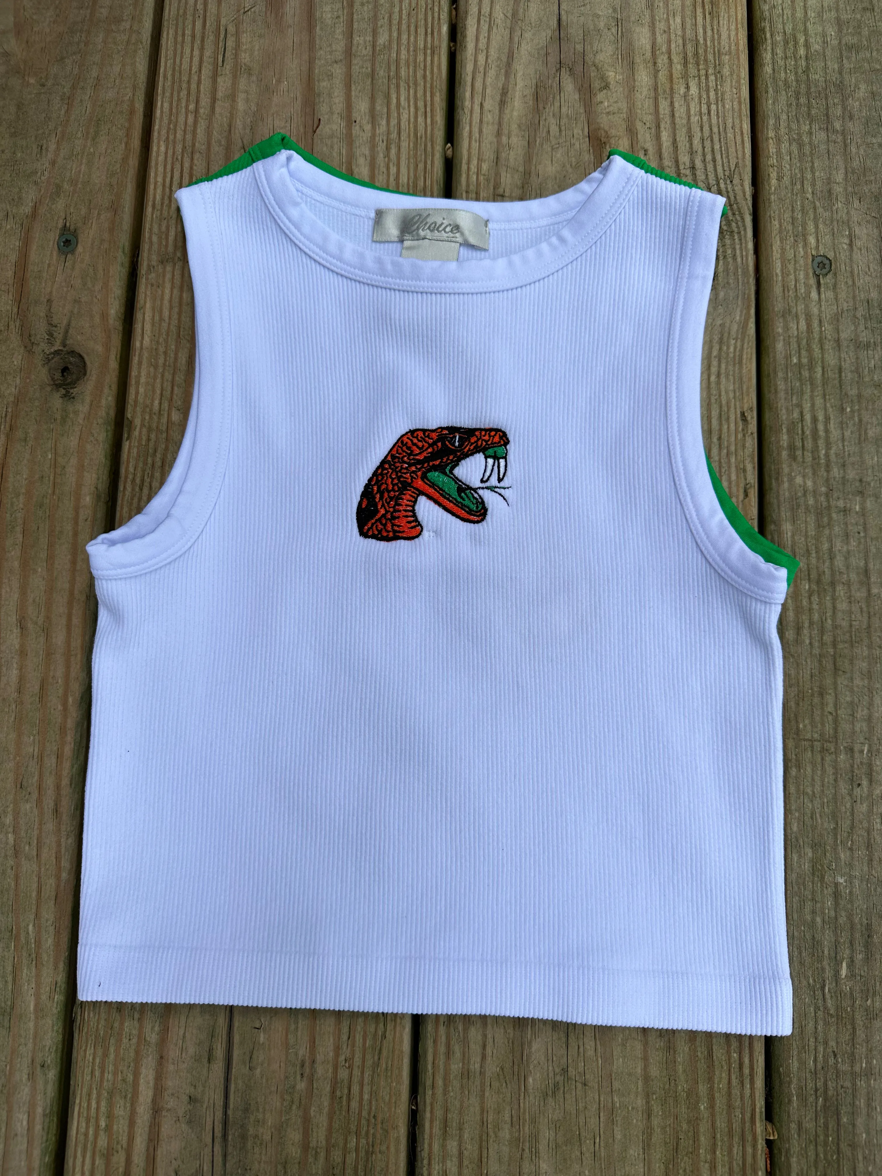 FAMU CG - High Neck Rattler Embroidered Crop Tank