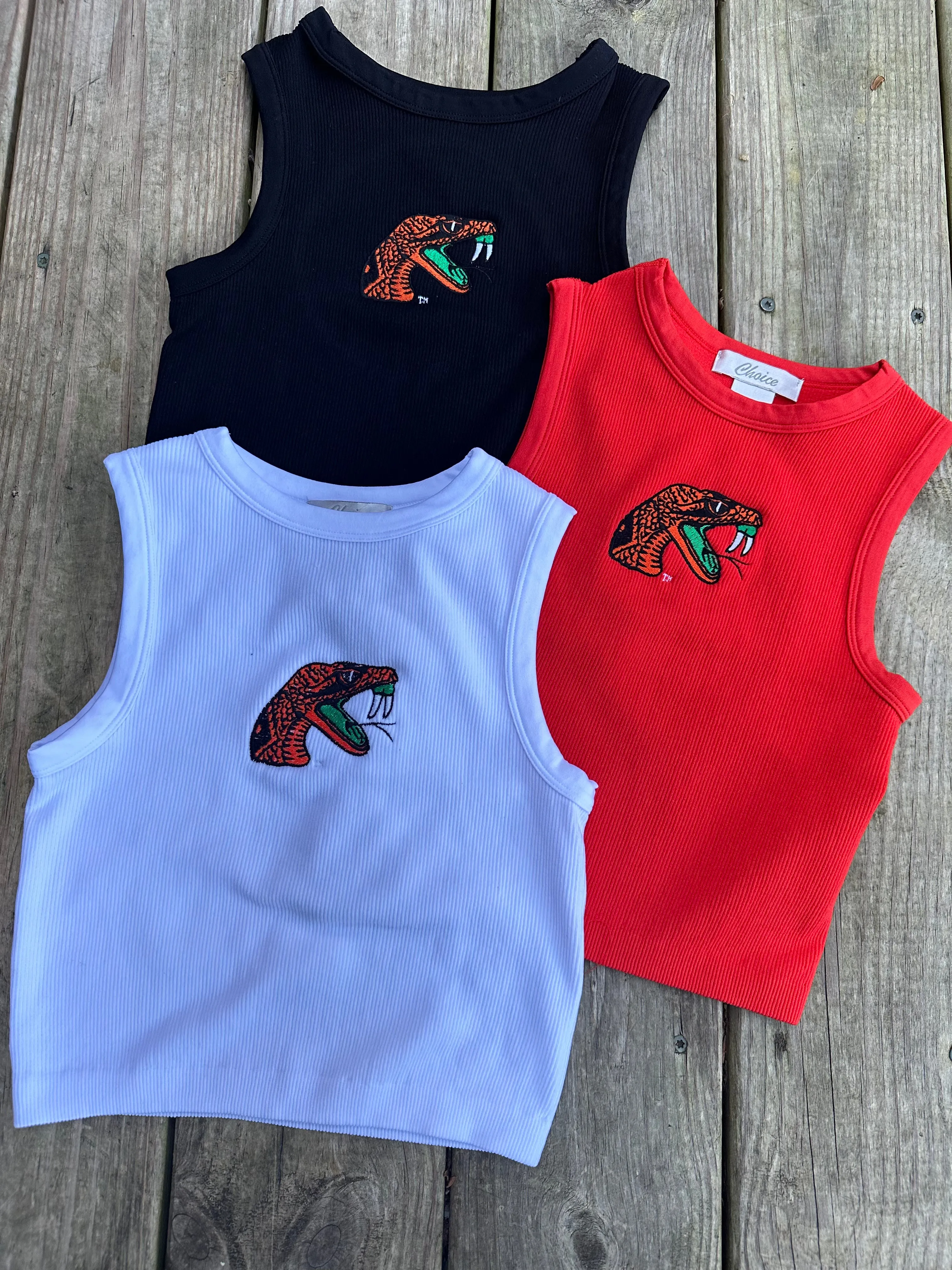 FAMU CG - High Neck Rattler Embroidered Crop Tank