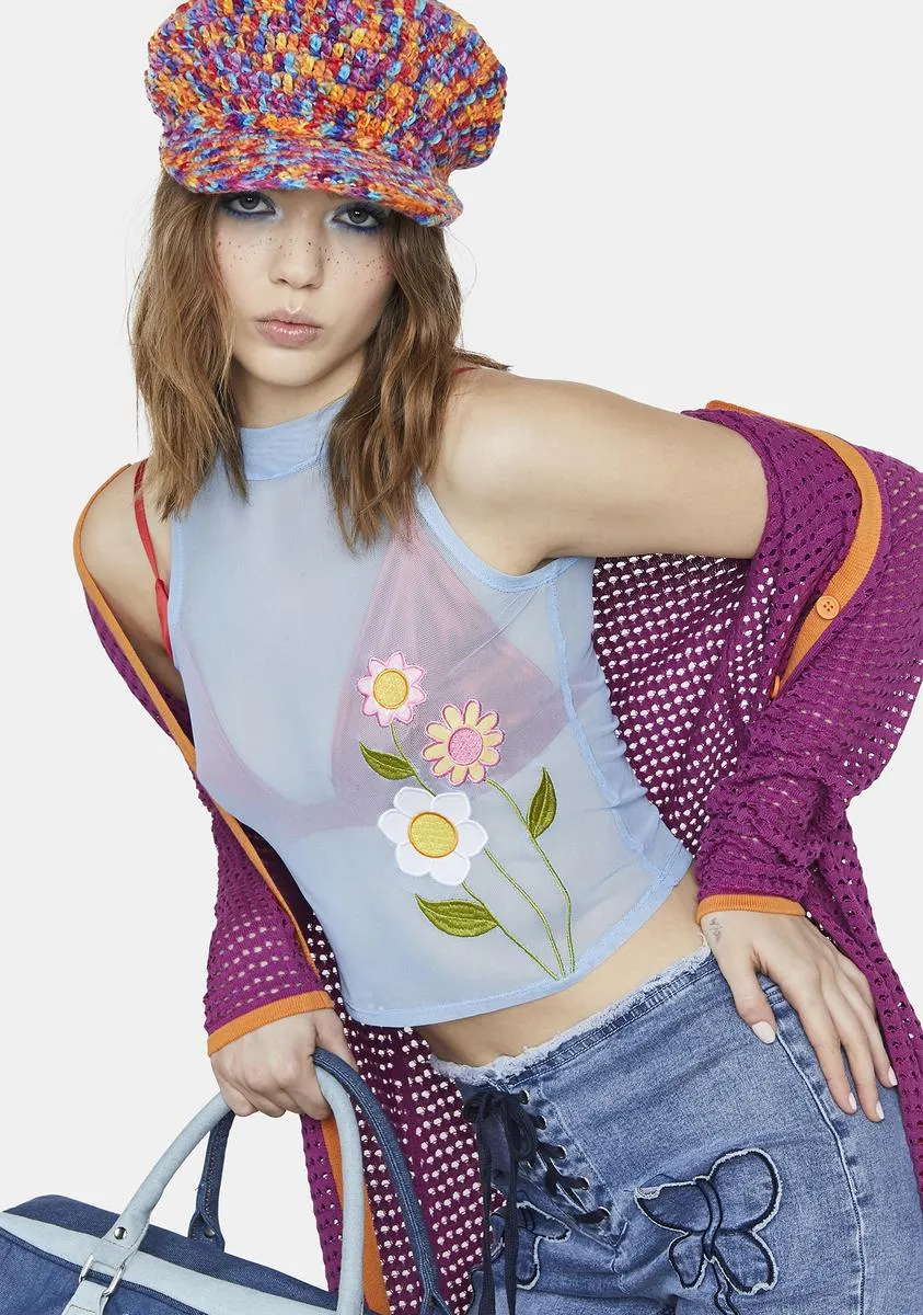 Fateful Bloom Mesh Tank Top