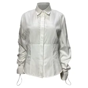 Fendi Corset Button Down Shirt in White Cotton