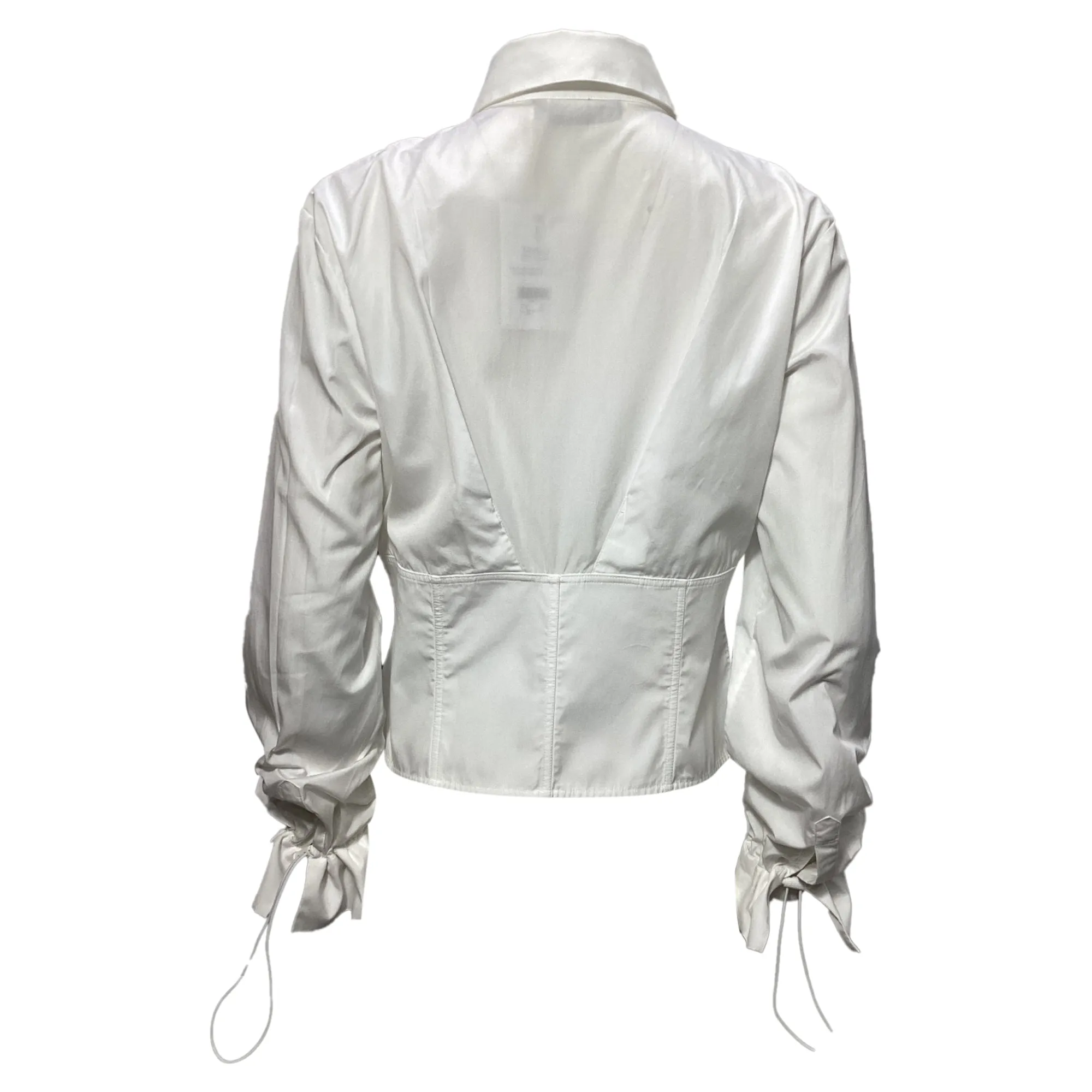 Fendi Corset Button Down Shirt in White Cotton