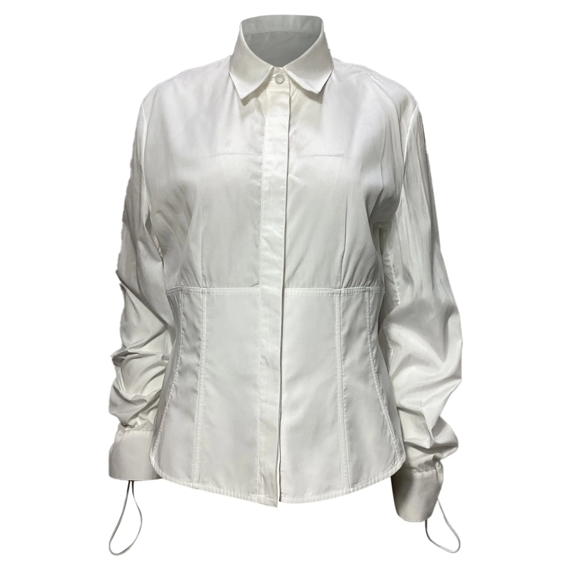 Fendi Corset Button Down Shirt in White Cotton