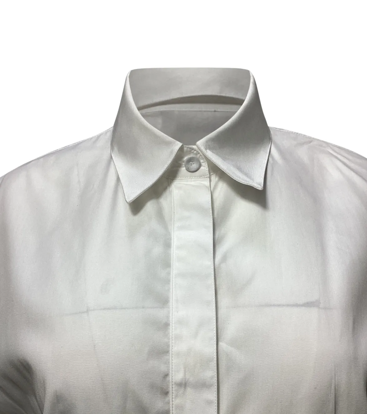 Fendi Corset Button Down Shirt in White Cotton