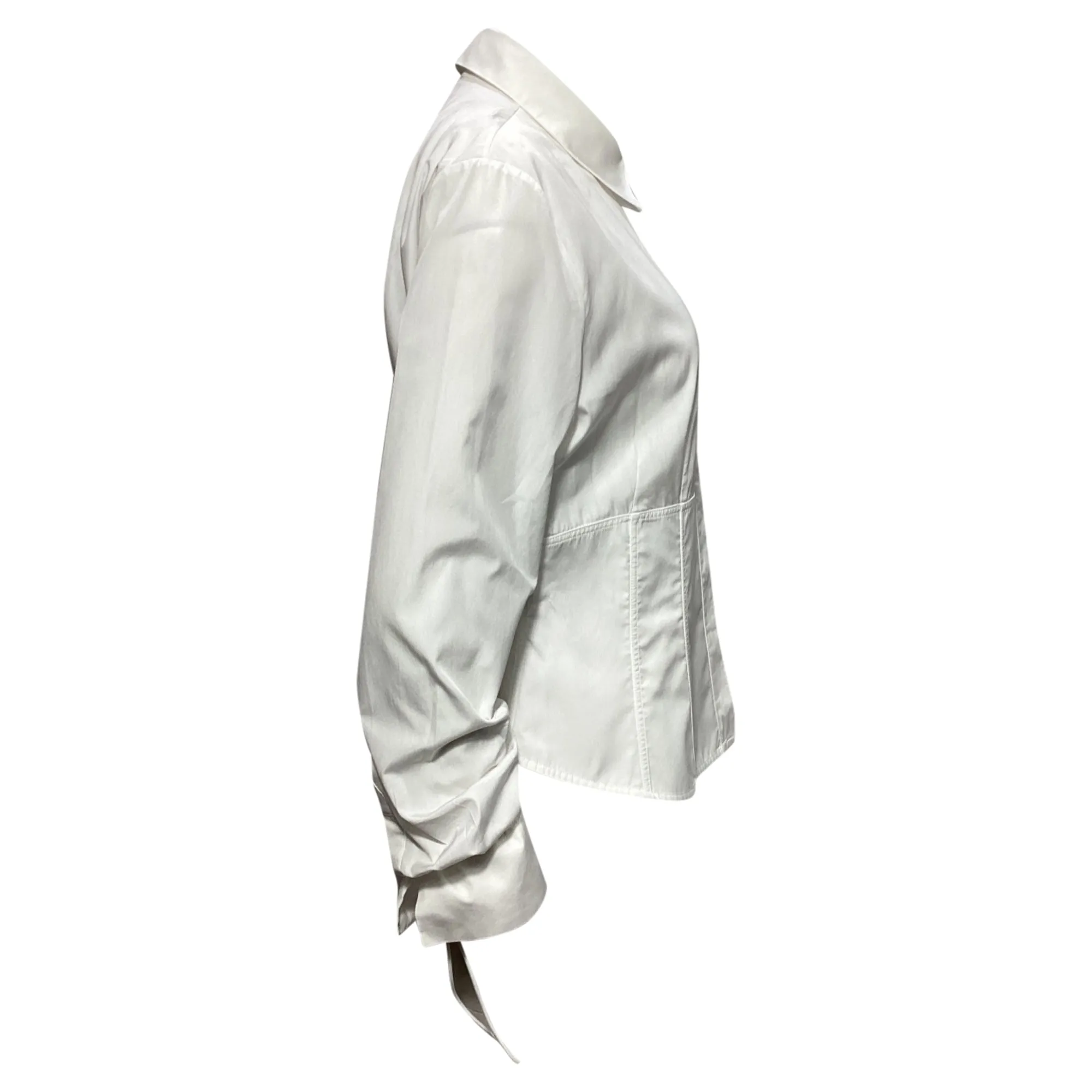 Fendi Corset Button Down Shirt in White Cotton