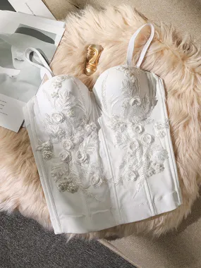 Floral Embroidered Corset Top