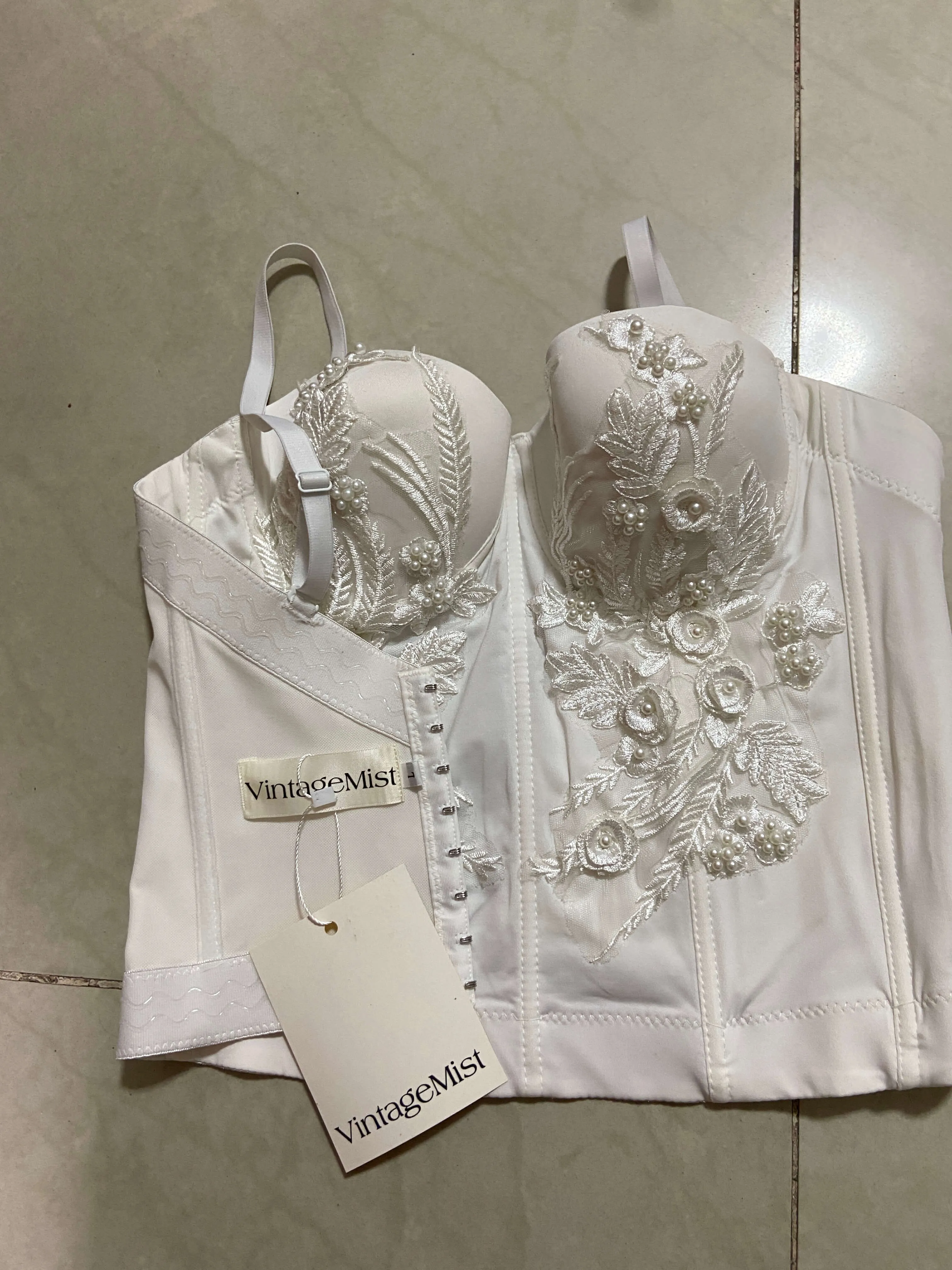 Floral Embroidered Corset Top