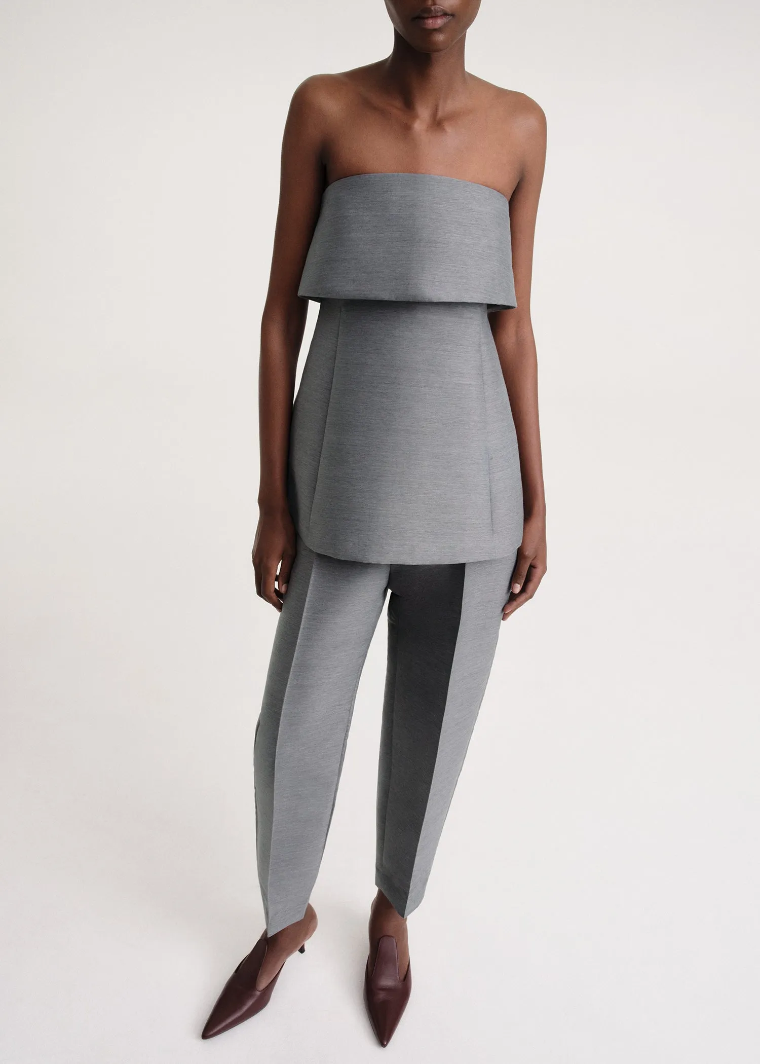 Foldover evening top steel