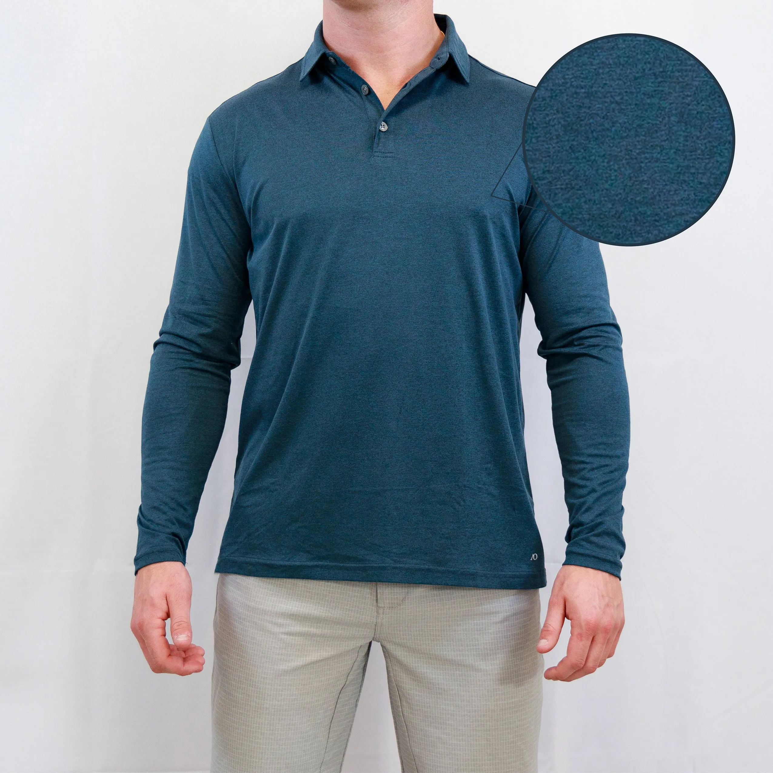 Gamer Long Sleeve Polo - Navy Heather