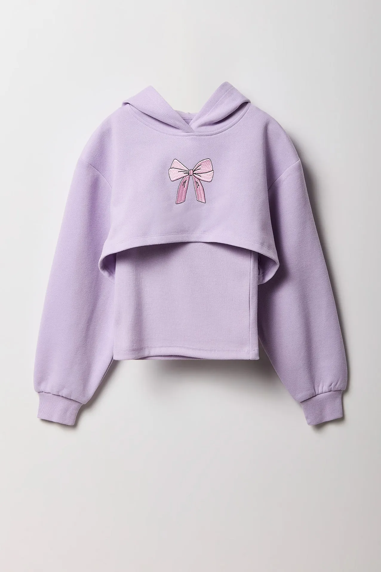 Girls Embroidered Hoodie & Tank 2 Piece Set