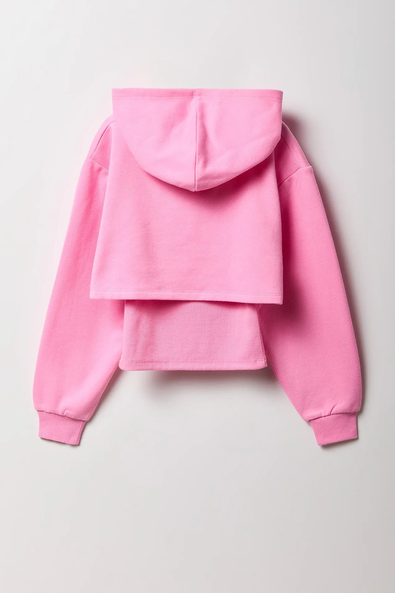 Girls Embroidered Hoodie & Tank 2 Piece Set