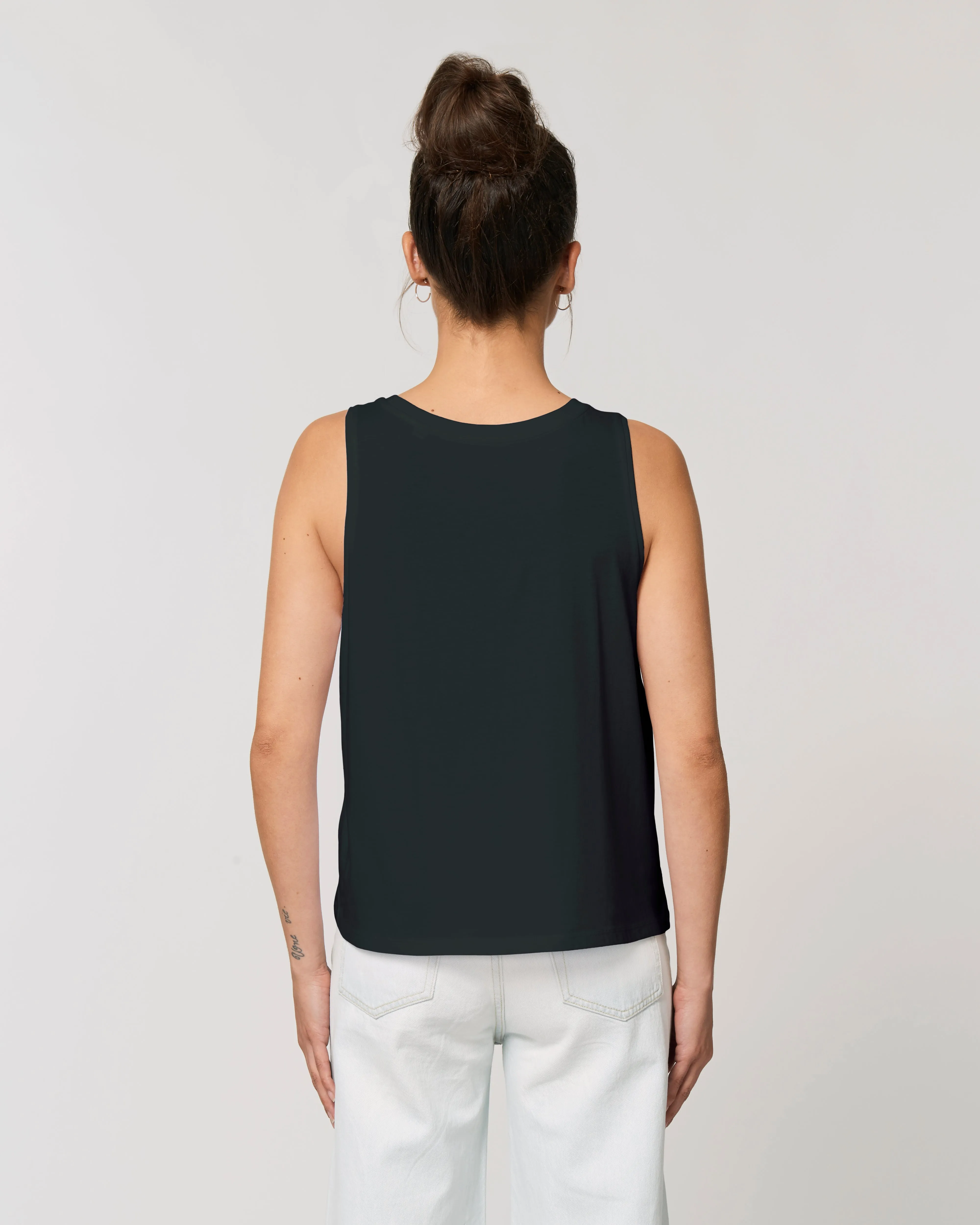 'GOLD DUST WOMAN' gold glitter embroidered women's organic cotton 'dancer' tank top - inspired by Fleetwood Mac / Stevie Nicks