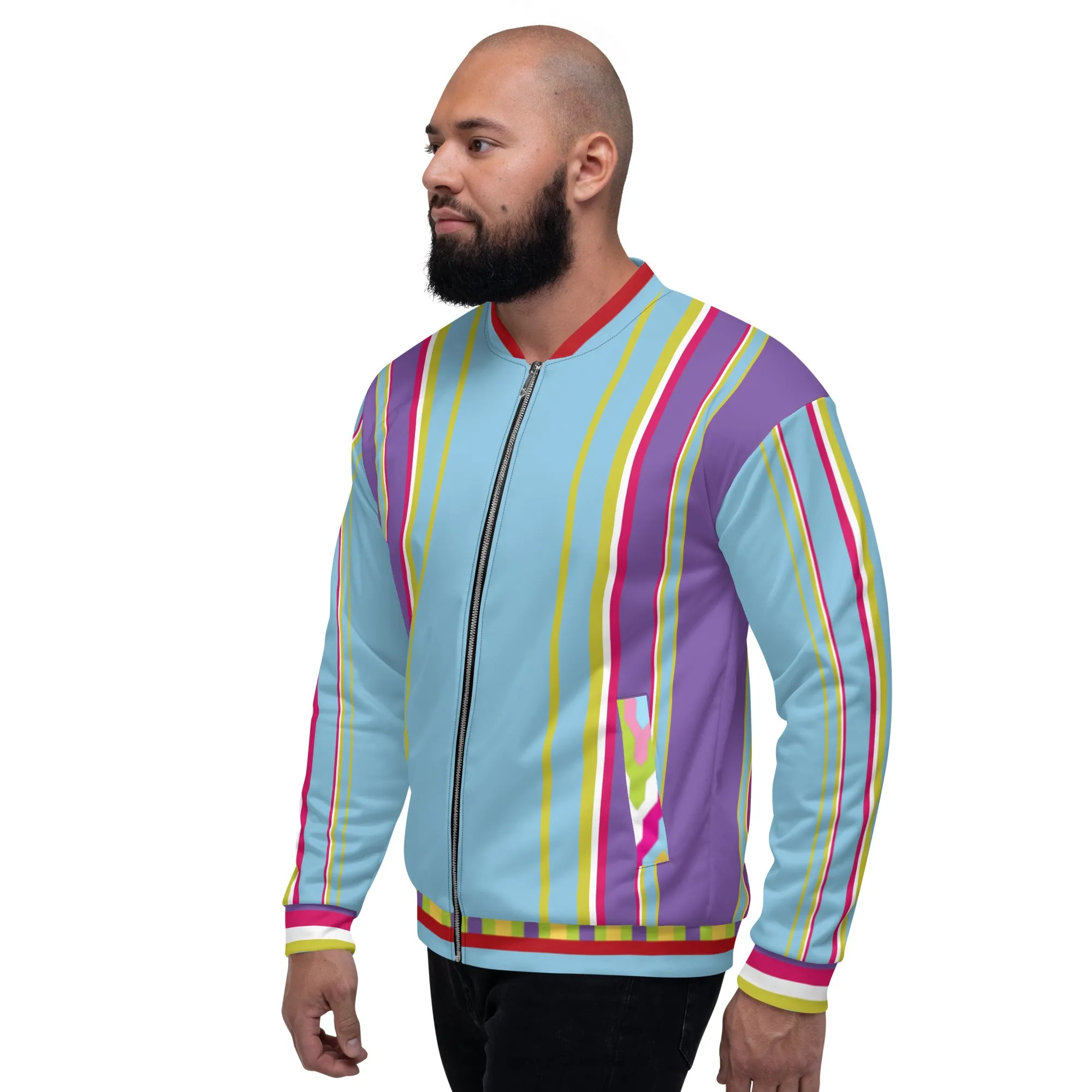 Groovy Purple Calypso Unisex Bomber Jacket