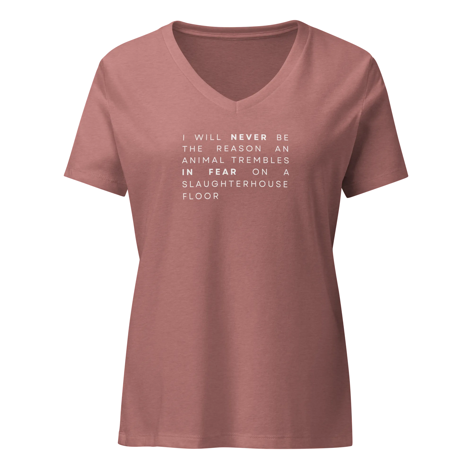 I Will Never Women’s relaxed V-Neck t-shirt