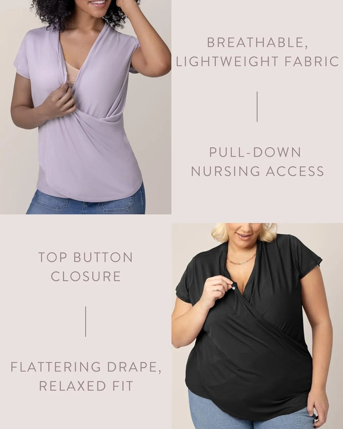 Kindred Bravely Draped Nursing Top | Breastfeeding & Pumping Shirt
