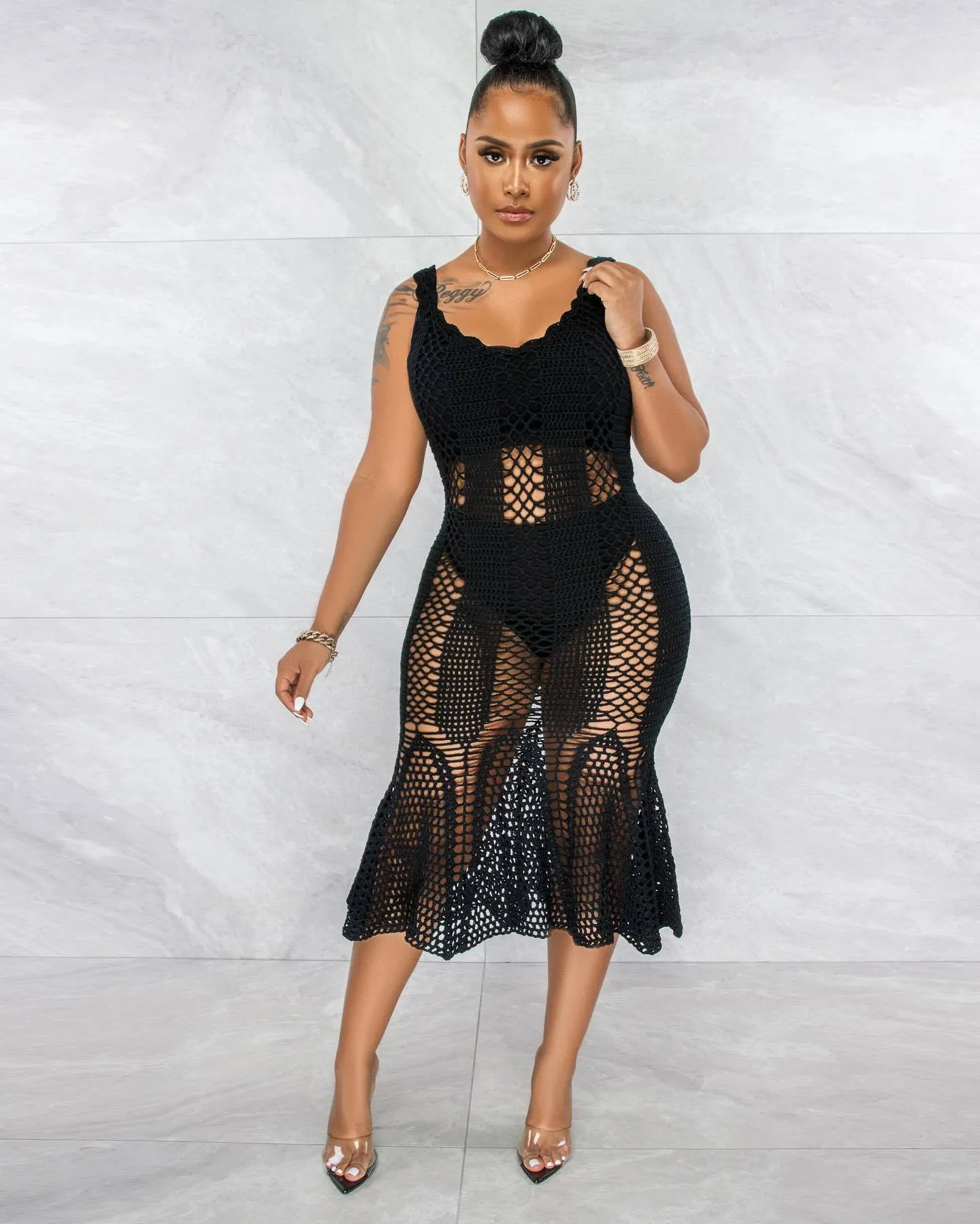 Knitted Hollow Swim Cover Up