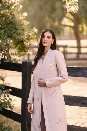 Light Pink Horse Long Caftan Jacket
