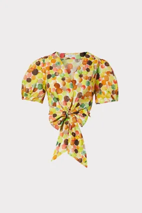 Marilyn Watercolor Bubble Poplin Top