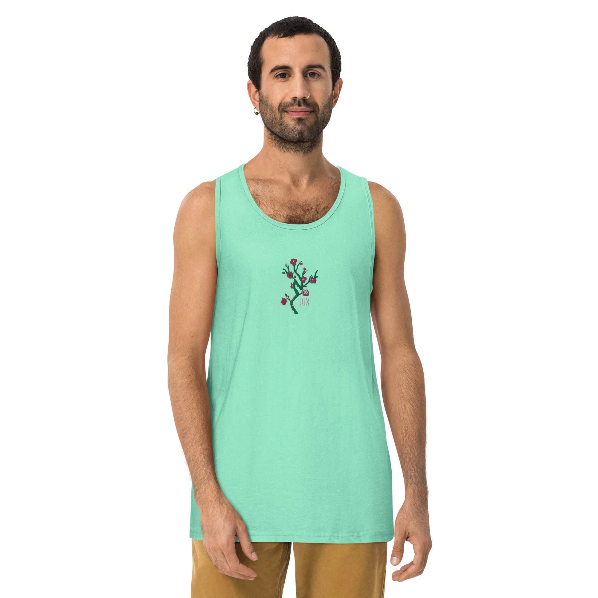 Masculine Cut Embroidered Premium Tank Top