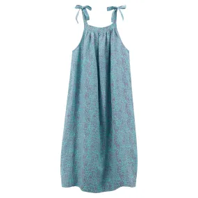Maxi Mimi Linen Sun Dress in Aqua Melody