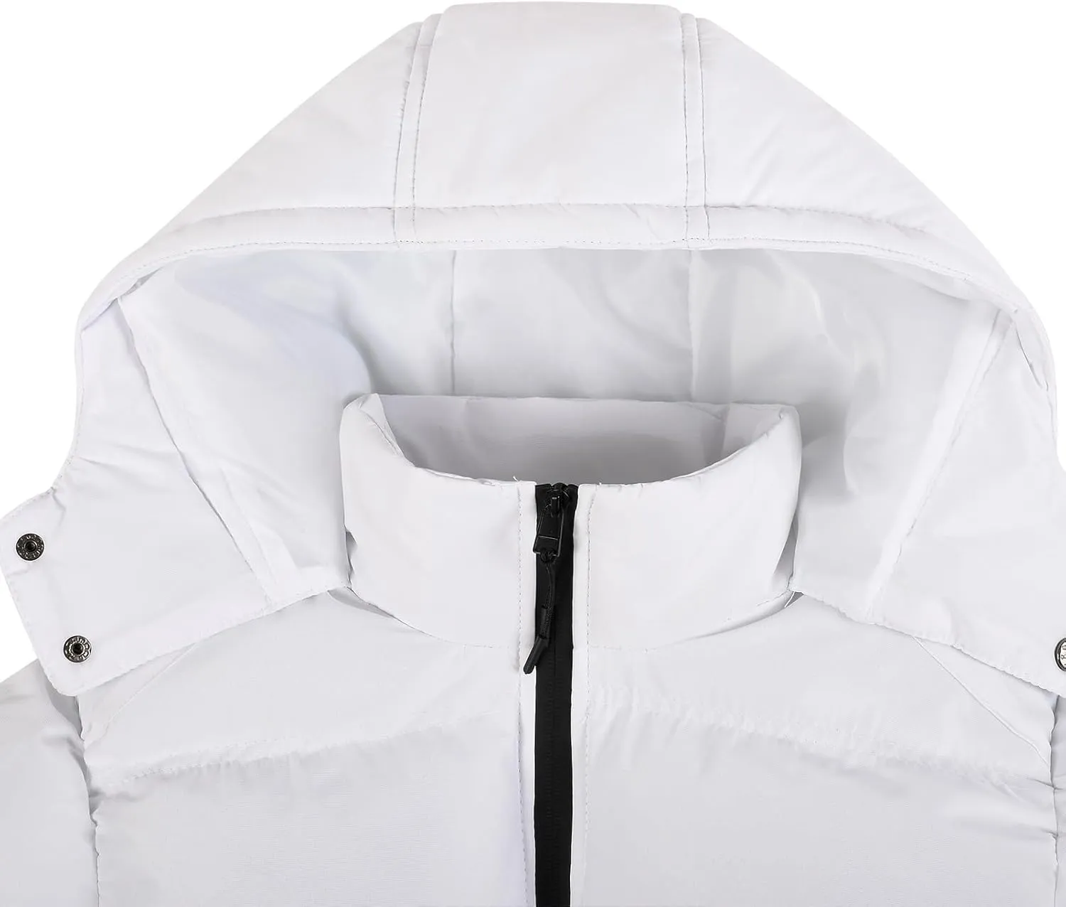 Men's Hooded Winter Coat Warm Puffer Jacket Thicken Cotton Coat with Hood Full Zip Up Quilted Lightweight Down Jackets