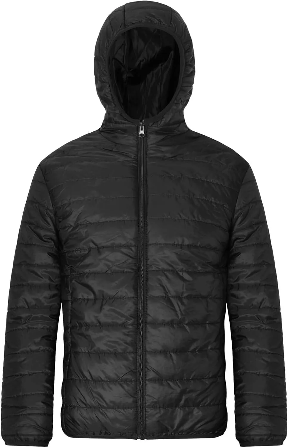 Men's Lightweight Windproof Packable Hooded Puffer Jacket Winter Warm Down Coat Zip Up Quilted Thicken Cotton Coats