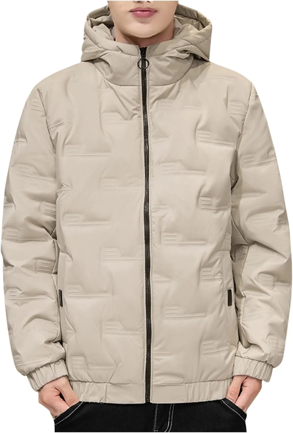 Men's Packable Lightweight Windproof Puffer Jacket Full Zip Up Quilted Winter Hooded Down Jackets Warm Padded Coat