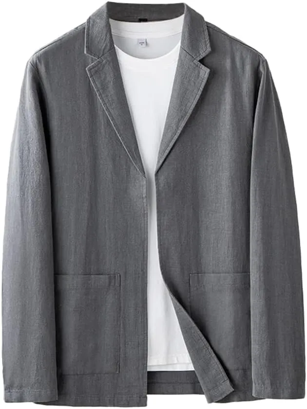 Men's Slim Fit Lightweight Linen Jacket Suit Blazer Sport Coat