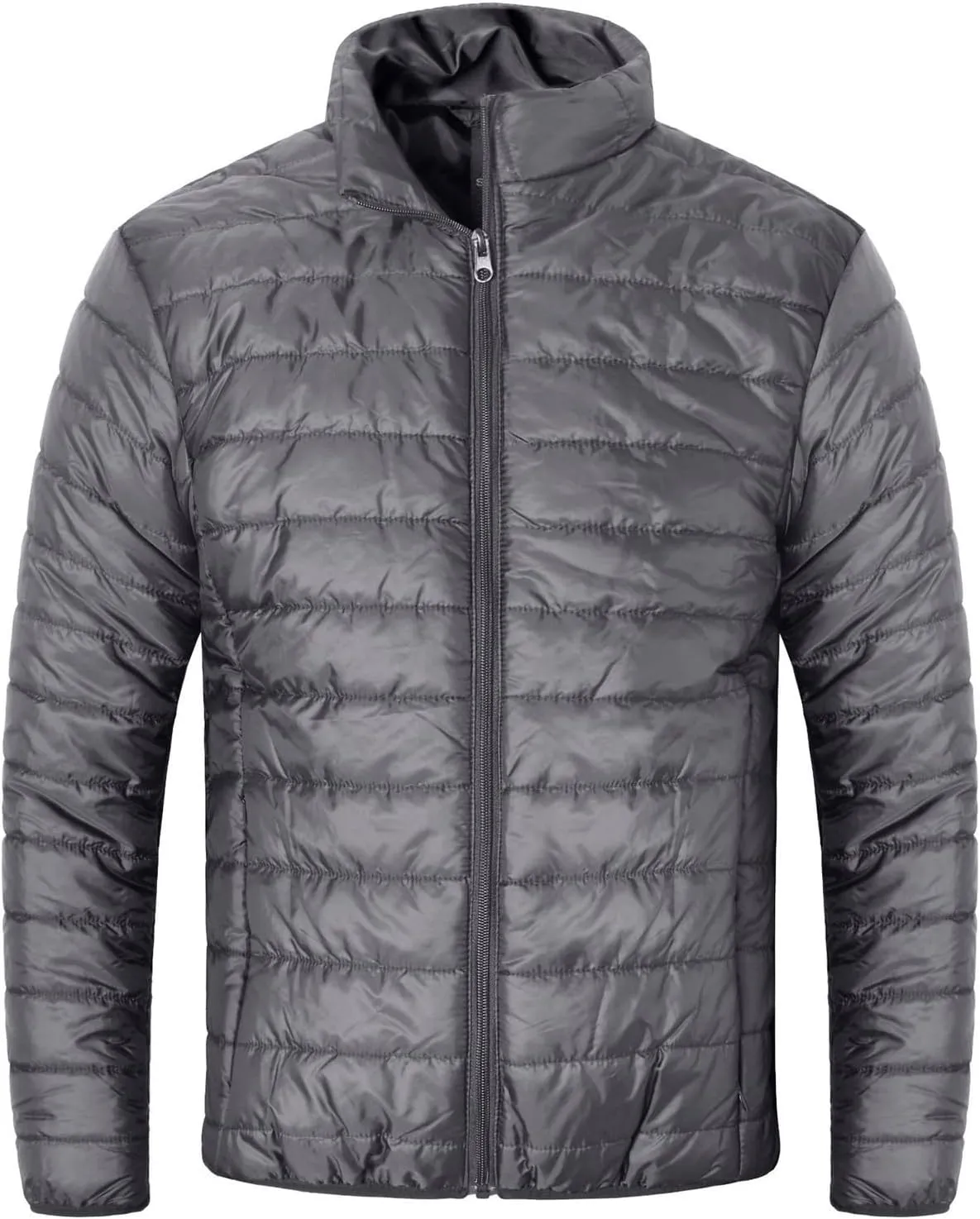 Men's Ultra Loft Lightweight Packable Puffer Jacket Full Zip Up Quilted Thicken Cotton Coat Winter Warm Down Coats