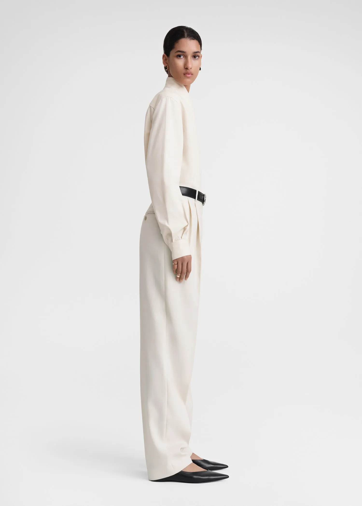 Overlay cotton shirt snow